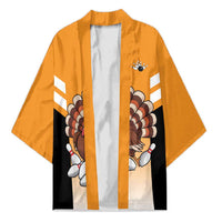 Personalized Funny Turkey Bowling Kimono with Cartoon Pins Thanksgiving - Wonder Print Shop