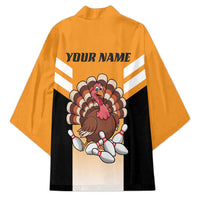 Personalized Funny Turkey Bowling Kimono with Cartoon Pins Thanksgiving - Wonder Print Shop