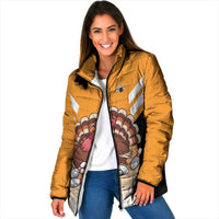Personalized Funny Turkey Bowling Padded Jacket with Cartoon Pins Thanksgiving - Wonder Print Shop
