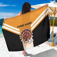 Personalized Funny Turkey Bowling Sarong with Cartoon Pins Thanksgiving - Wonder Print Shop