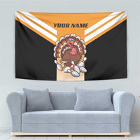 Personalized Funny Turkey Bowling Tapestry with Cartoon Pins Thanksgiving - Wonder Print Shop