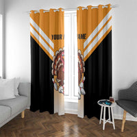 Personalized Funny Turkey Bowling Window Curtain with Cartoon Pins Thanksgiving - Wonder Print Shop