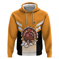 Personalized Funny Turkey Bowling Zip Hoodie with Cartoon Pins Thanksgiving - Wonder Print Shop