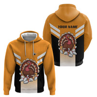 Personalized Funny Turkey Bowling Zip Hoodie with Cartoon Pins Thanksgiving - Wonder Print Shop