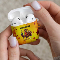 Personalized Funny Turkey Billiards AirPods Case with Pool Cue and Balls Thanksgiving Design - Wonder Print Shop