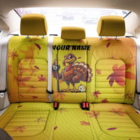 Personalized Funny Turkey Billiards Back Car Seat Cover with Pool Cue and Balls Thanksgiving Design - Wonder Print Shop