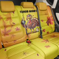 Personalized Funny Turkey Billiards Back Car Seat Cover with Pool Cue and Balls Thanksgiving Design - Wonder Print Shop