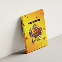 Personalized Funny Turkey Billiards Canvas Wall Art with Pool Cue and Balls Thanksgiving Design - Wonder Print Shop