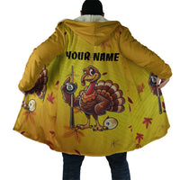 Personalized Funny Turkey Billiards Cloak with Pool Cue and Balls Thanksgiving Design - Wonder Print Shop