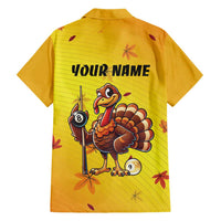Personalized Funny Turkey Billiards Hawaiian Shirt with Pool Cue and Balls Thanksgiving Design - Wonder Print Shop
