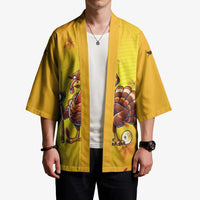 Personalized Funny Turkey Billiards Kimono with Pool Cue and Balls Thanksgiving Design - Wonder Print Shop