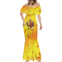 Personalized Funny Turkey Billiards Mermaid Dress with Pool Cue and Balls Thanksgiving Design - Wonder Print Shop