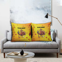 Personalized Funny Turkey Billiards Pillow Cover with Pool Cue and Balls Thanksgiving Design - Wonder Print Shop