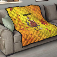 Personalized Funny Turkey Billiards Quilt with Pool Cue and Balls Thanksgiving Design - Wonder Print Shop