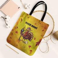 Personalized Funny Turkey Billiards Tote Bag with Pool Cue and Balls Thanksgiving Design - Wonder Print Shop
