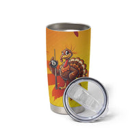 Personalized Funny Turkey Billiards Tumbler Cup with Pool Cue and Balls Thanksgiving Design - Wonder Print Shop