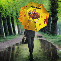 Personalized Funny Turkey Billiards Umbrella with Pool Cue and Balls Thanksgiving Design - Wonder Print Shop