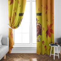 Personalized Funny Turkey Billiards Window Curtain with Pool Cue and Balls Thanksgiving Design - Wonder Print Shop