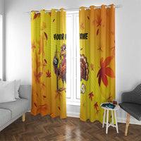 Personalized Funny Turkey Billiards Window Curtain with Pool Cue and Balls Thanksgiving Design - Wonder Print Shop