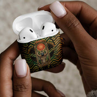 Khepri AirPods Case Ancient Egyptian Chevron, Scarab Ankh and Winged Khepri Guardian Motif - Wonder Print Shop