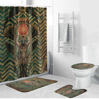 Khepri Bathroom Set Ancient Egyptian Chevron, Scarab Ankh and Winged Khepri Guardian Motif - Wonder Print Shop