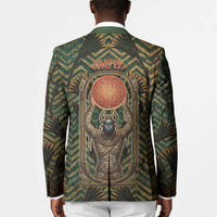 Khepri Blazer Ancient Egyptian Chevron, Scarab Ankh and Winged Khepri Guardian Motif - Wonder Print Shop