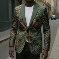 Khepri Blazer Ancient Egyptian Chevron, Scarab Ankh and Winged Khepri Guardian Motif - Wonder Print Shop