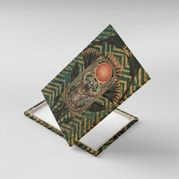 Khepri Canvas Wall Art Ancient Egyptian Chevron, Scarab Ankh and Winged Khepri Guardian Motif - Wonder Print Shop