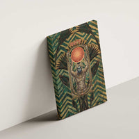 Khepri Canvas Wall Art Ancient Egyptian Chevron, Scarab Ankh and Winged Khepri Guardian Motif - Wonder Print Shop