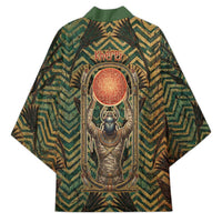 Khepri Kimono Ancient Egyptian Chevron, Scarab Ankh and Winged Khepri Guardian Motif - Wonder Print Shop