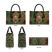 Khepri Leather Bag Ancient Egyptian Chevron, Scarab Ankh and Winged Khepri Guardian Motif - Wonder Print Shop