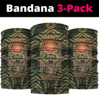 Khepri Neck Gaiter Ancient Egyptian Chevron, Scarab Ankh and Winged Khepri Guardian Motif - Wonder Print Shop