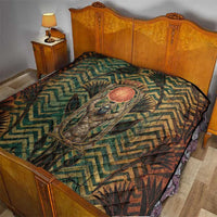 Khepri Quilt Ancient Egyptian Chevron, Scarab Ankh and Winged Khepri Guardian Motif - Wonder Print Shop