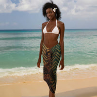 Khepri Sarong Ancient Egyptian Chevron, Scarab Ankh and Winged Khepri Guardian Motif - Wonder Print Shop