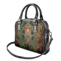 Khepri Shoulder Handbag Ancient Egyptian Chevron, Scarab Ankh and Winged Khepri Guardian Motif - Wonder Print Shop
