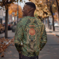 Khepri Sweatshirt Ancient Egyptian Chevron, Scarab Ankh and Winged Khepri Guardian Motif - Wonder Print Shop
