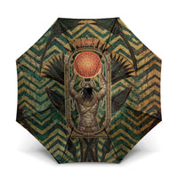 Khepri Umbrella Ancient Egyptian Chevron, Scarab Ankh and Winged Khepri Guardian Motif - Wonder Print Shop