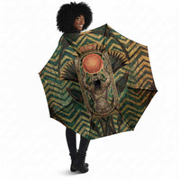 Khepri Umbrella Ancient Egyptian Chevron, Scarab Ankh and Winged Khepri Guardian Motif - Wonder Print Shop
