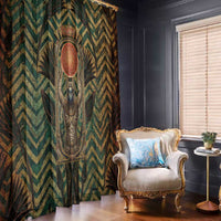 Khepri Window Curtain Ancient Egyptian Chevron, Scarab Ankh and Winged Khepri Guardian Motif - Wonder Print Shop