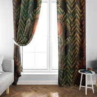 Khepri Window Curtain Ancient Egyptian Chevron, Scarab Ankh and Winged Khepri Guardian Motif - Wonder Print Shop