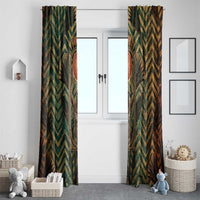 Khepri Window Curtain Ancient Egyptian Chevron, Scarab Ankh and Winged Khepri Guardian Motif - Wonder Print Shop