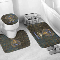 Khepri Ancient Egyptian Bathroom Set Dark Hieroglyphic, Blue Lotus Eye Symbol, and Winged Scarab Resurrection - Wonder Print Shop