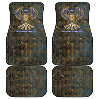 Khepri Ancient Egyptian Car Mats Dark Hieroglyphic, Blue Lotus Eye Symbol, and Winged Scarab Resurrection - Wonder Print Shop