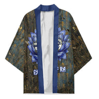 Khepri Ancient Egyptian Kimono Dark Hieroglyphic, Blue Lotus Eye Symbol, and Winged Scarab Resurrection - Wonder Print Shop