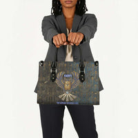 Khepri Ancient Egyptian Leather Bag Dark Hieroglyphic, Blue Lotus Eye Symbol, and Winged Scarab Resurrection - Wonder Print Shop