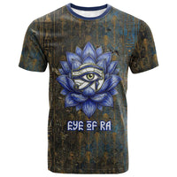 Khepri Ancient Egyptian T shirt Dark Hieroglyphic, Blue Lotus Eye Symbol, and Winged Scarab Resurrection - Wonder Print Shop