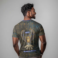 Khepri Ancient Egyptian T shirt Dark Hieroglyphic, Blue Lotus Eye Symbol, and Winged Scarab Resurrection - Wonder Print Shop