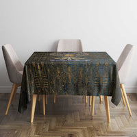Khepri Ancient Egyptian Tablecloth Dark Hieroglyphic, Blue Lotus Eye Symbol, and Winged Scarab Resurrection - Wonder Print Shop
