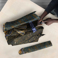 Khepri Ancient Egyptian Umbrella Dark Hieroglyphic, Blue Lotus Eye Symbol, and Winged Scarab Resurrection - Wonder Print Shop