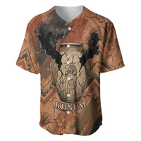 Khnum Baseball Jersey Ancient Egyptian Earthy Cracked Papyrus - Divine Potter - Wonder Print Shop